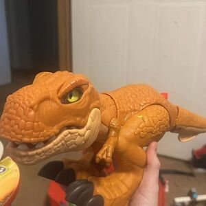 Orange Dinosaur Reptile Toy medium size toy